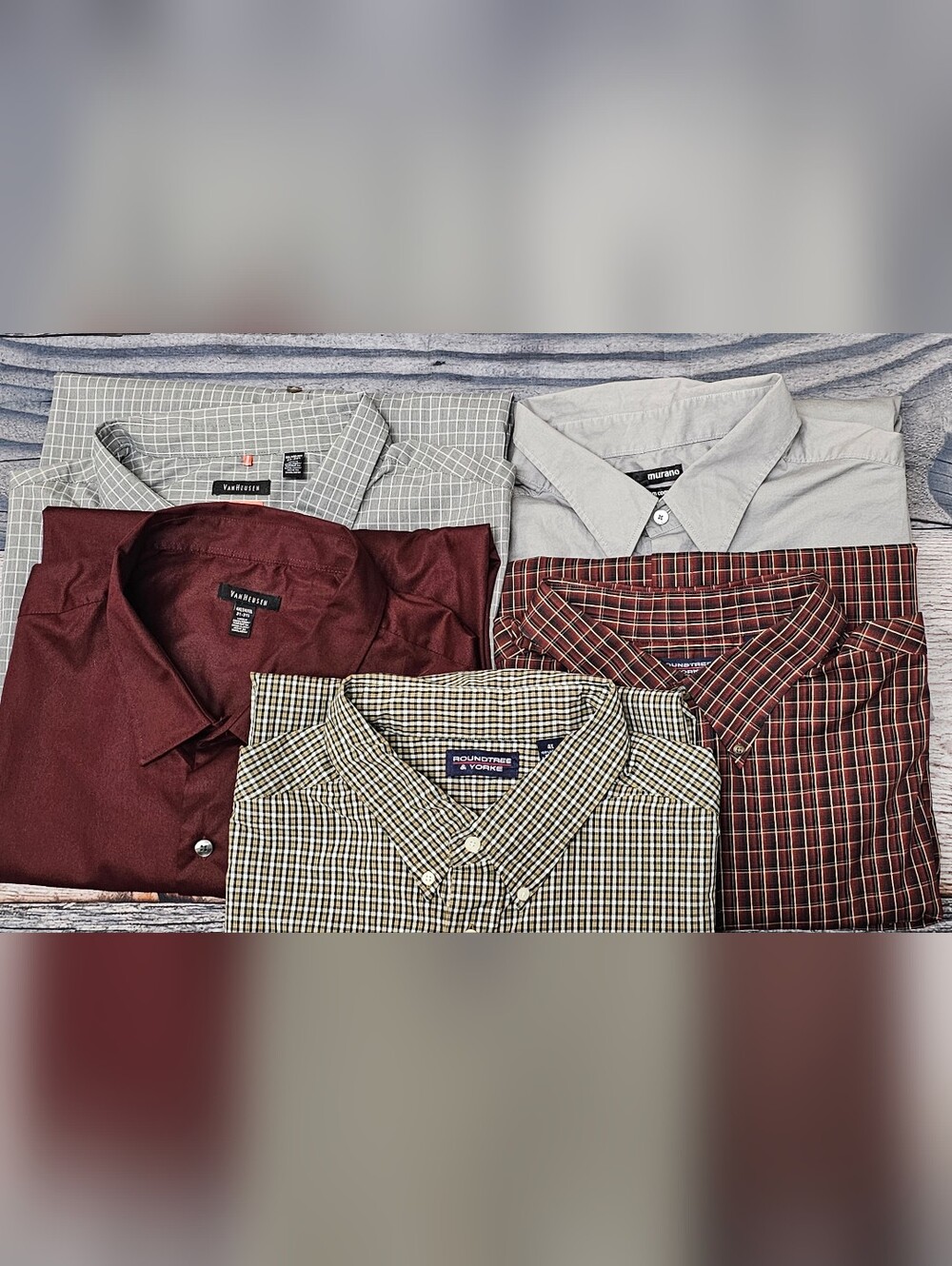 Lot Of 5 Men's Big & Tall Long Sleeve Roundtree & Yorke ,Murano,Van Heusen 4XLT